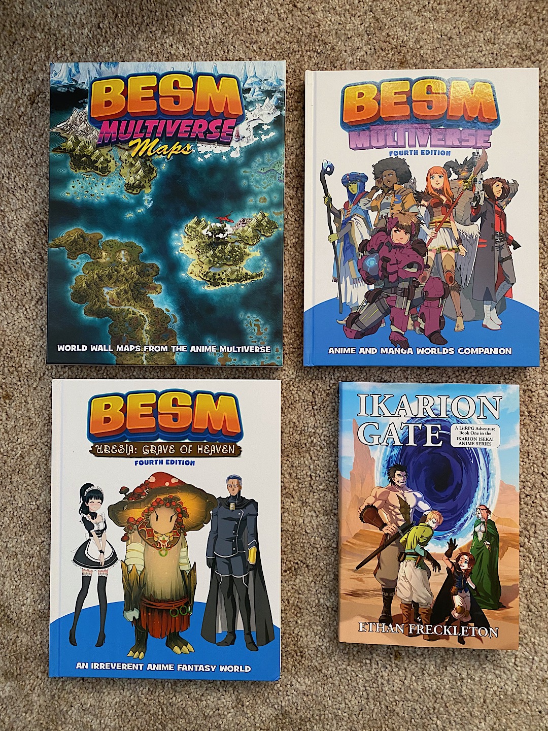 Picture of BESM Multiverse Maps, BESM Multiverse, BESM Uresia: Grave of Heavan, and Ikarion Gate, the BESM Multiverse LitRPG novel