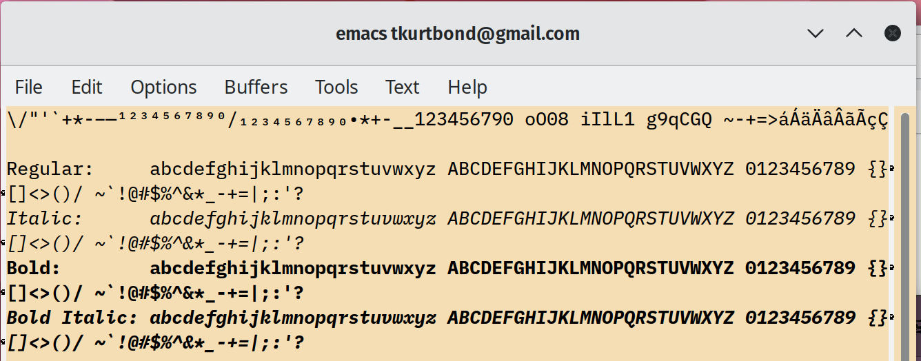 Emacs using the IBM Plex Mono font