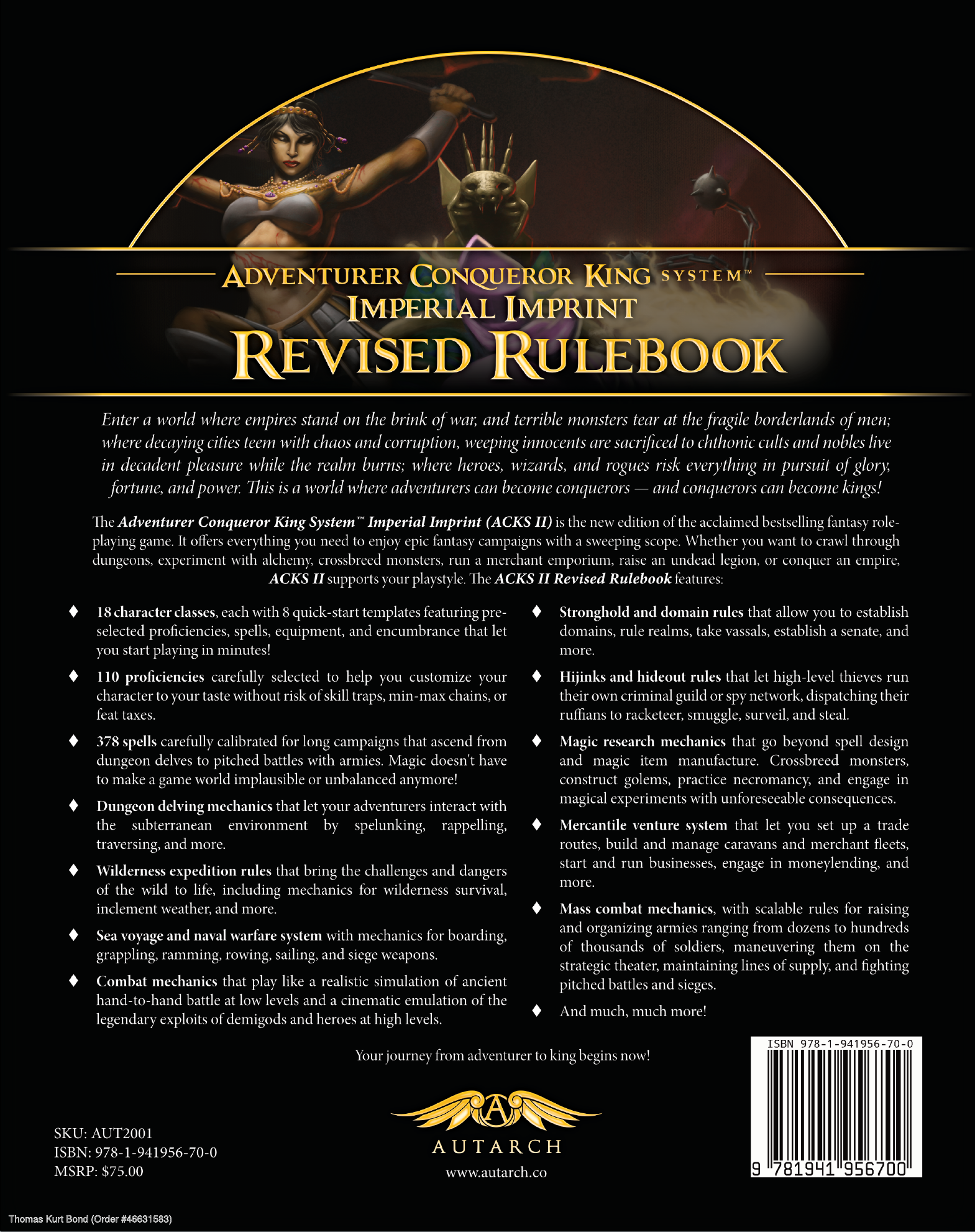 ACKS II Revised Rulebook back cover